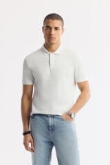 AVVA Beyaz Kıvrılmaz Polo Yaka T-Shirt